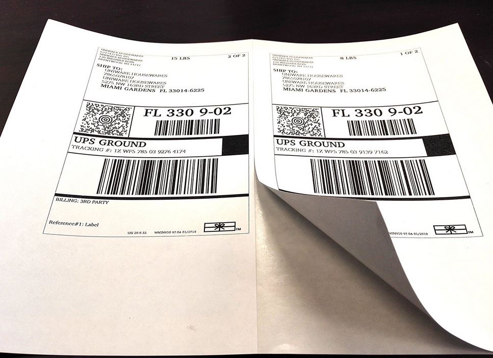 [TP777] 2000 Sheet 8.5x 5.5" Shipping Labels (1ctn) Uniware B2B