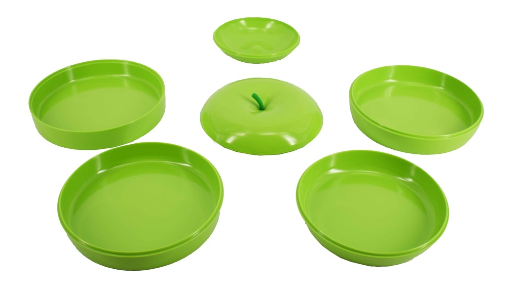 6 pc Stackable Melamine Apple Shape Plates (6 pcs/ctn)