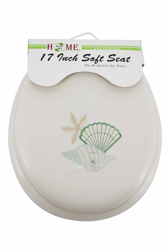 17" Soft Beige Emboidered Toilet Seat (6 pcs/ctn)