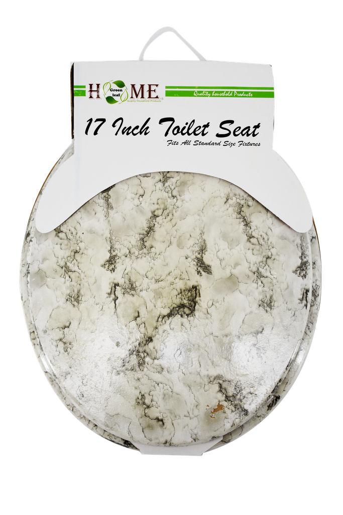 17" MDF White Marble Toilet Seat (6 pcs/ctn)
