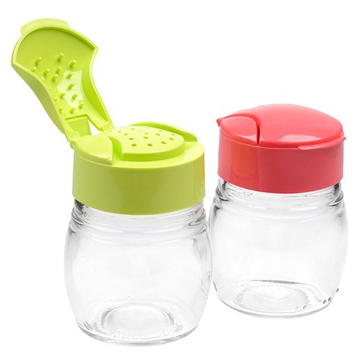 [GL304] 80ml Small Glass Salt Shaker, Mixed Colors (144 pcs/ctn)