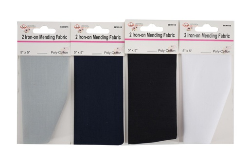 [SEW015] 2 pc Iron-On Mending Fabric, Mixed Color (288 pcs/ctn)
