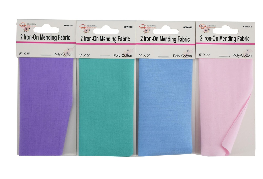 2 pc Iron-On Mending Fabric, Mixed Color (288 pcs/ctn)