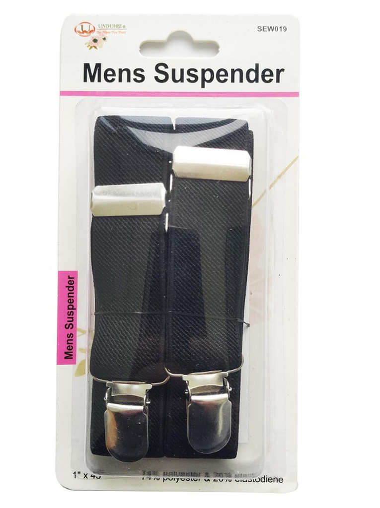 Black Resizable Elastic Suspenders (144 pcs/ctn)