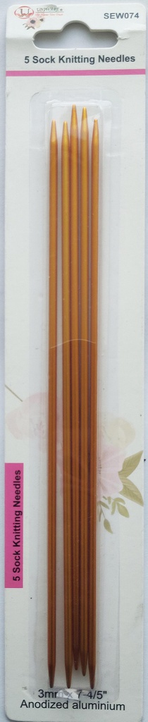 5 pc Sock Knitting Needle Set, Mixed Colors (288 pcs/ctn)