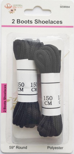 [SEW094] 2 pc Polyester Round Boot Lace Set, Mixed Color (288 pcs/ctn