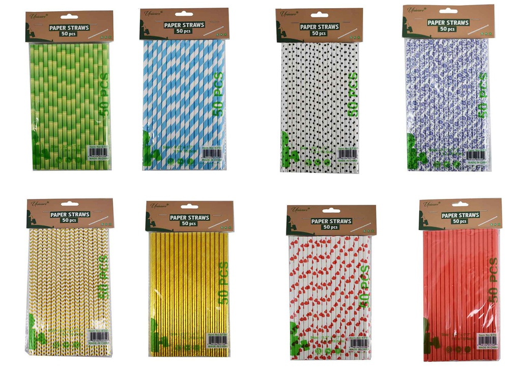 50 pc Paper Straws Pack (100 pcs/ctn)