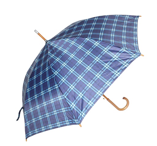 [UL1652] 23" Straight Auto Open Umbrella, Plaid Design (48 pcs/ctn)