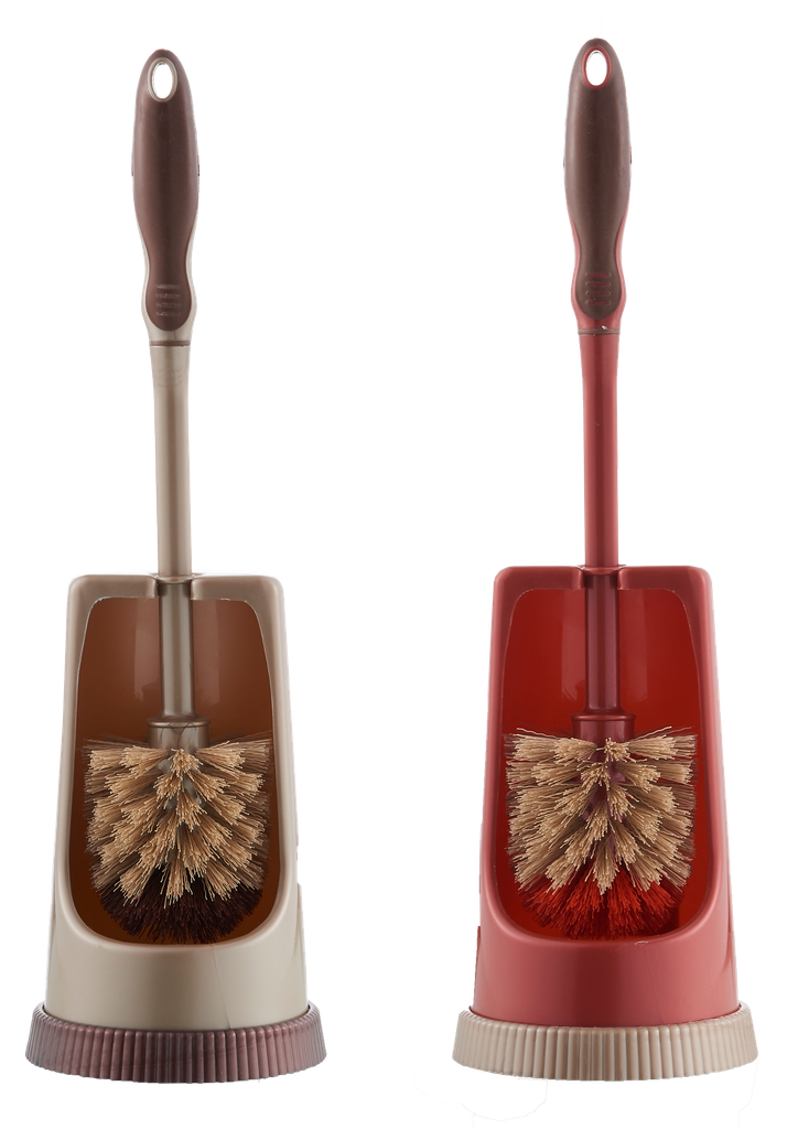 15" Plastic Toilet Brush with Base, Mixed Colors (20 pcs/ctn