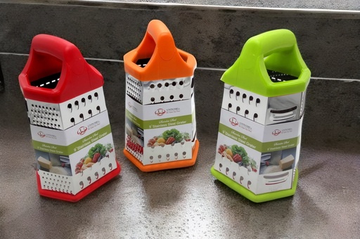 [70917] 9" Stainless Steel Grater, Mixed Colors (24 pcs/ctn)