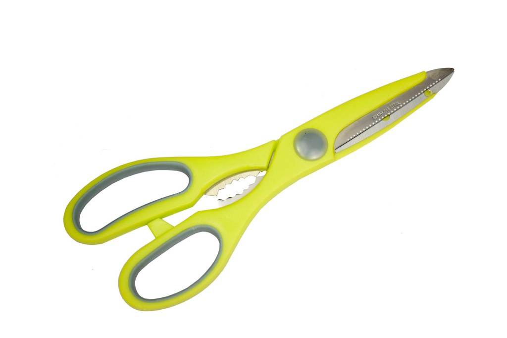 Yellow Kitchen Scissors with Nut Cracker Handle (48 pcs/ctn)