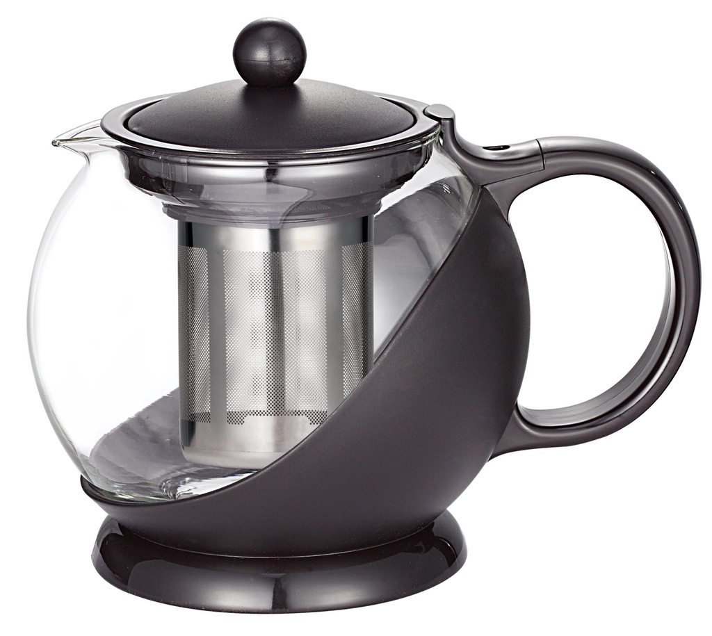 1250ml Glass Kettle with Filter, Mixed Colors (12 pcs/ctn)