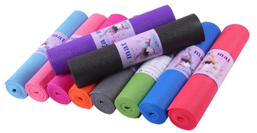 [BT200] PVC Yoga Mat, Mixed Colors, 24" x 68"(61cmx173cmx6mm) (24 pc/ctn)