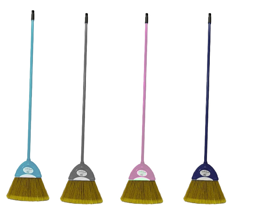 47" Broom with Metal Handle, Mixed Colors (16 pcs/ctn)