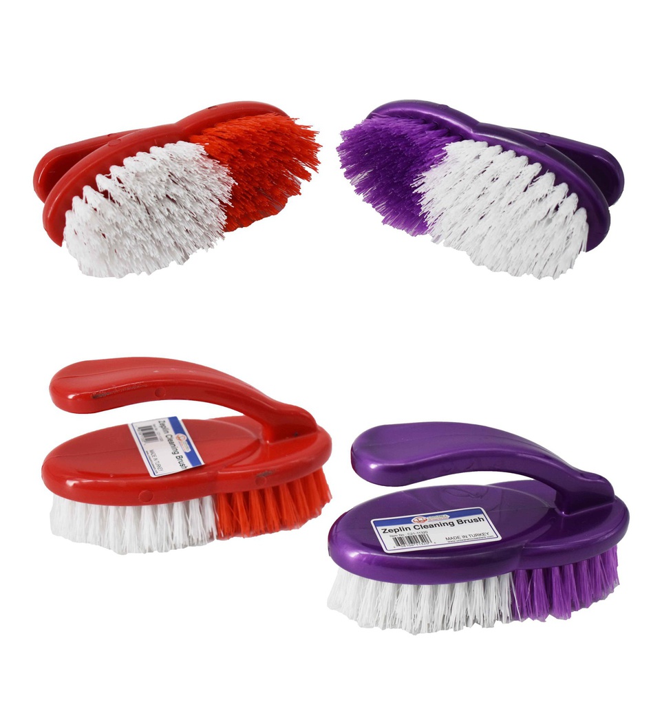 Cleaning Scrub Brush with Handle, Mixed Colors (36 pcs/ctn)