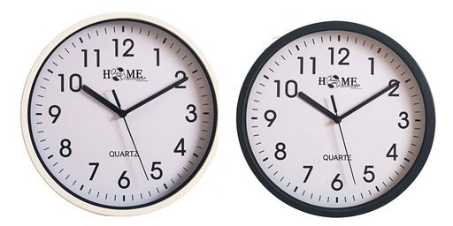 [CL302] 9.8" Black/White Round Plastic Clock (6 pcs/ctn)
