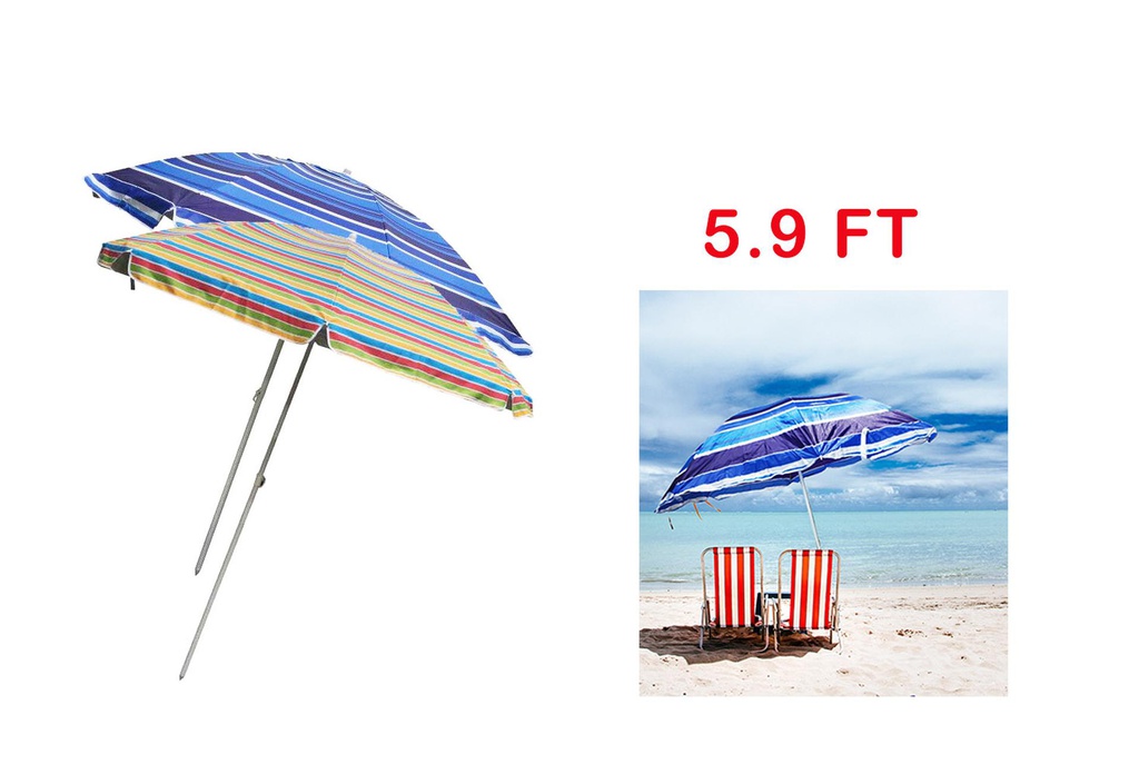 5.9FT (180cm) Beach Umbrella ,170T Polyester (12 pc/ctn)