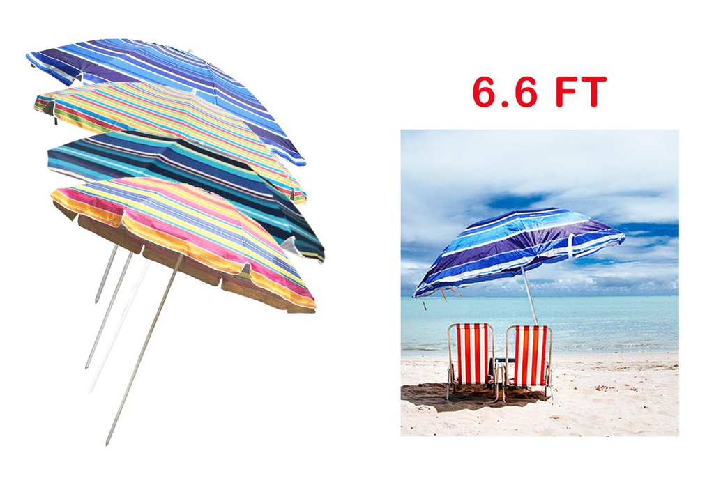 6.6 FT (200cm) Beach Umbrella, 210D Polyester (8 pc/ctn)