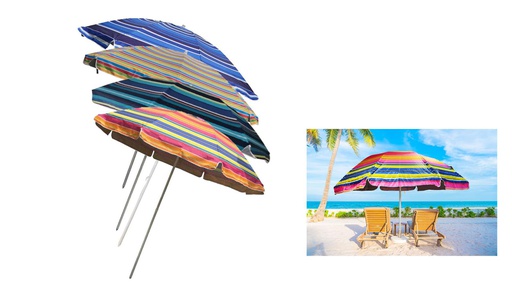 [UL1503] 8.4FT(256cm) Beach Umbrella, 210D Polyester (6 pc/ctn)