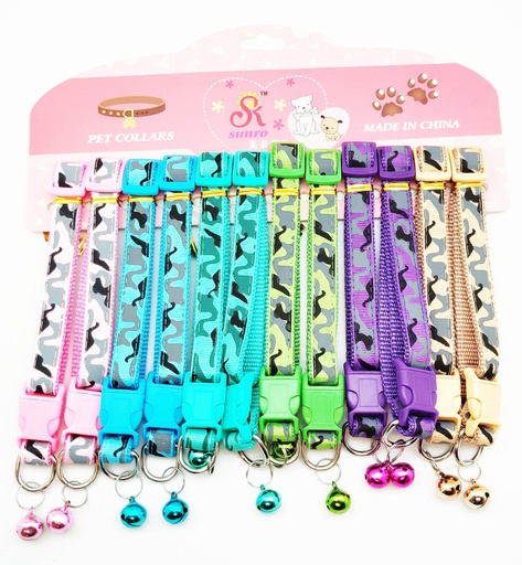 [PP3012] 1 Bag(12 pc) Pet Collar Set, Mixed Color (48 bag/ctn)
