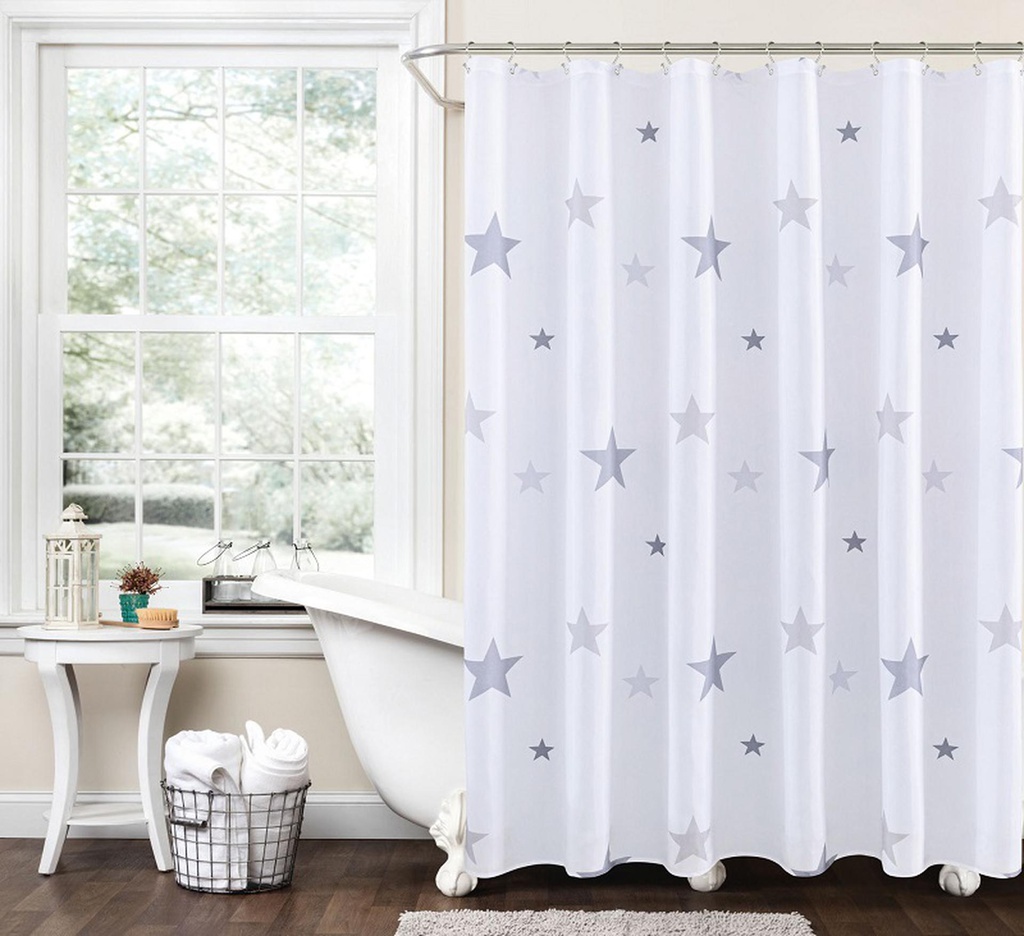 70x72" Shower Curtain, w. 12  Metal Grommets (12 pc/ctn)
