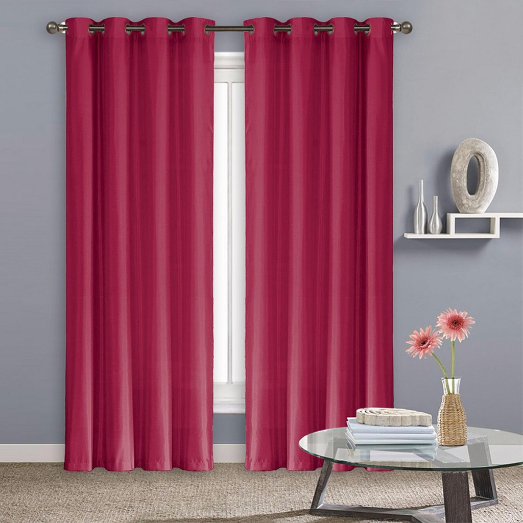 54"x84" Madison Faux Silk 70% Blackout Grommet  Burgundy Window Curtain (12 pcs/ctn)