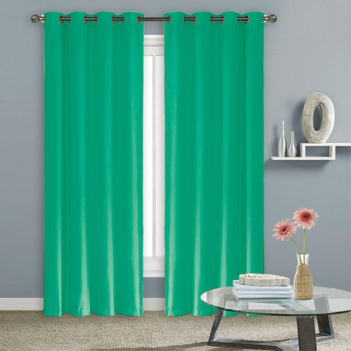 [WC51000AB] 54"x84" Madison Faux Silk 70% Blackout Grommet  Aqua Blue Window Curtain (12 pcs/ctn)