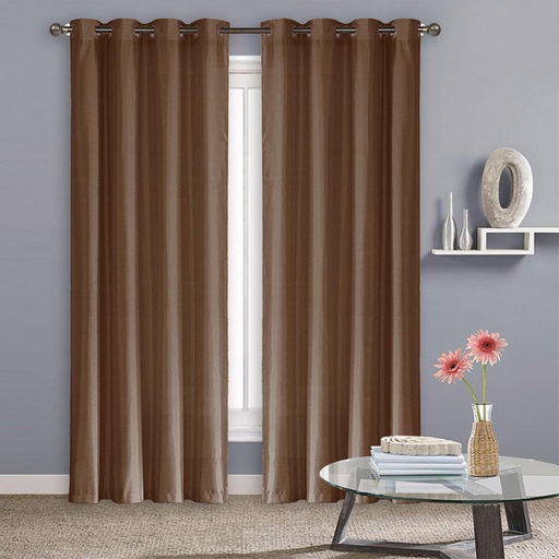 [WC51000CF] 54"x84" Madison Faux Silk 70% Blackout Grommet  Coffee Window Curtain (12 pcs/ctn)