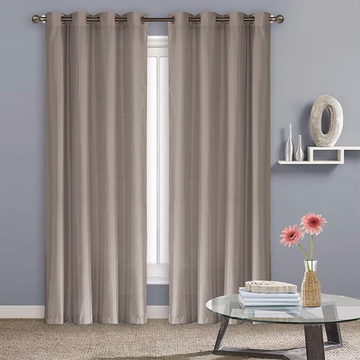 [WC51000GY] 54"x84" Madison Faux Silk 70% Blackout Grommet  Gray Window Curtain (12 pcs/ctn)