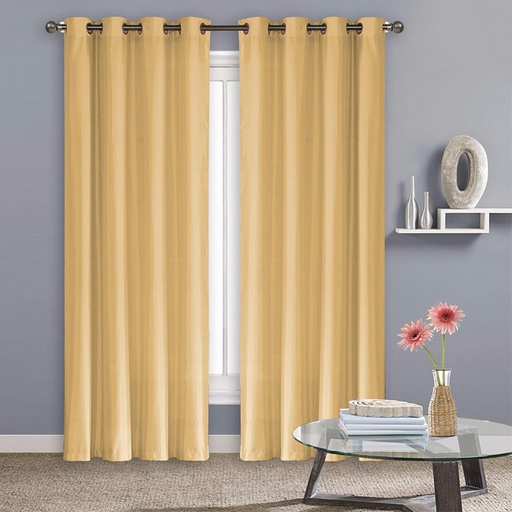 [WC51000GD] 54"x84" Madison Faux Silk 70% Blackout Grommet  Golden Window Curtain (12 pcs/ctn)