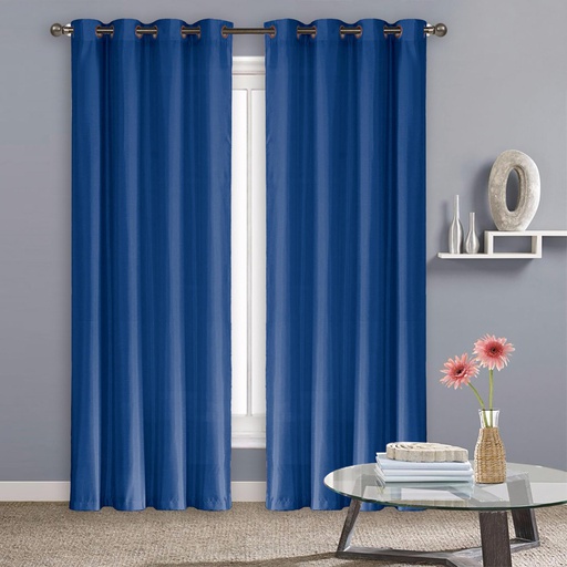 [WC51000NV] 54"x84" Madison Faux Silk 70% Blackout Grommet  Navy Blue Window Curtain (12 pcs/ctn)