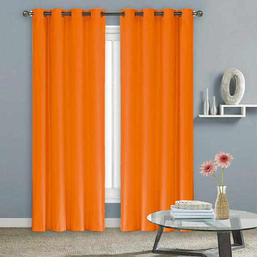 [WC51000OR] 54"x84" Madison Faux Silk 70% Blackout Grommet  Orange Window Curtain (12 pcs/ctn)