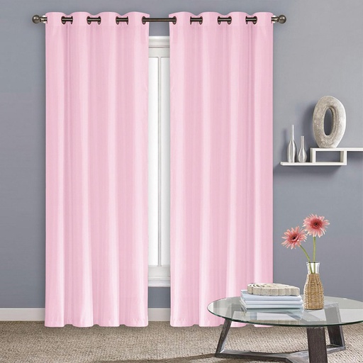 [WC51000PK] 54"x84" Faux Silk Pink Window Curtain (12 pcs/ctn)