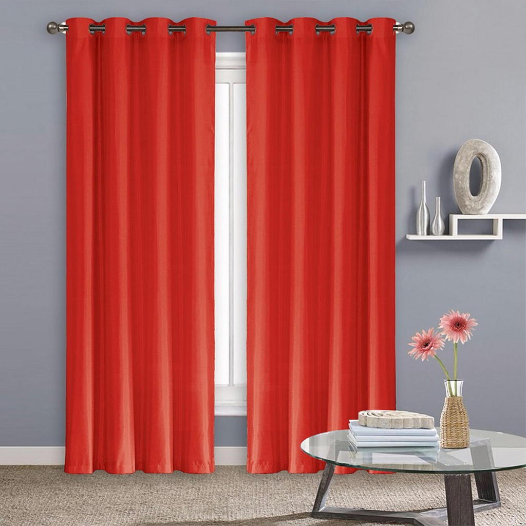 54"x84" Madison Faux Silk 70% Blackout Grommet  Red Window Curtain (12 pcs/ctn)