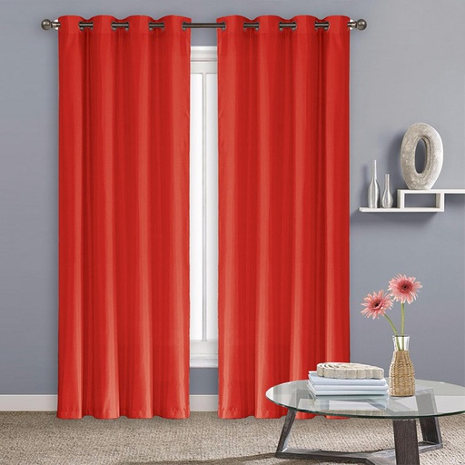 [WC51000RD] 54"x84" Madison Faux Silk Red Window Curtain (12 pcs/ctn)