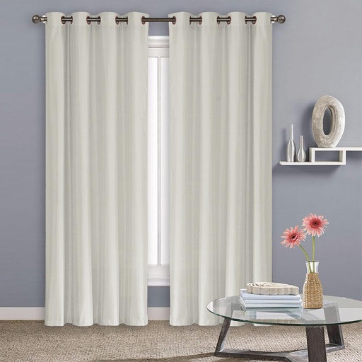 [WC51000SL] 54"x84" Madison Faux Silk 70% Blackout Grommet  Silver Window Curtain (12 pcs/ctn)