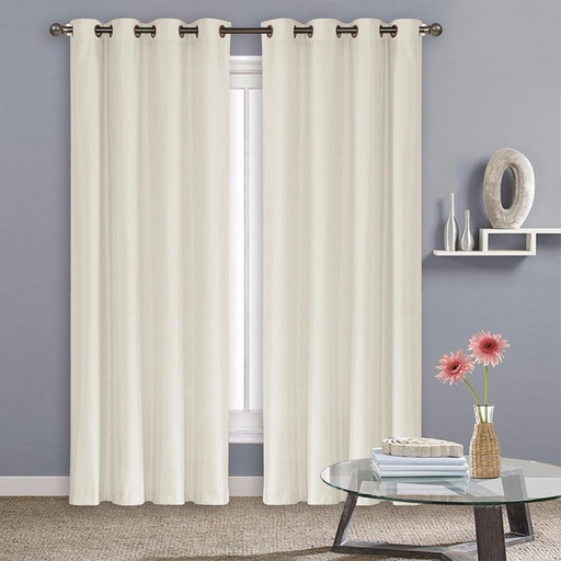 [WC51000VR] 54"x84" Madison Faux Silk 70% Blackout Grommet  Ivory Window Curtain (12 pcs/ctn)