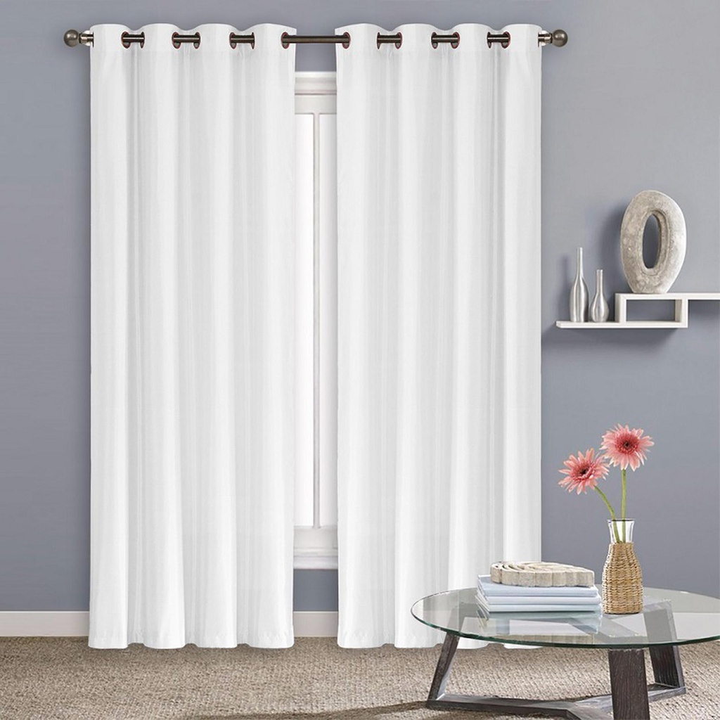 54"x84" Madison Faux Silk White Window Curtain (12 pcs/ctn)