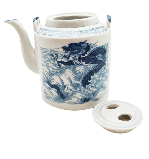 [CLOSEOUT105] Bue Dragon Porcelain Tea Pot (24 pcs/ctn)