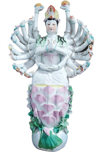 [CLOSEOUT201] Thousand-Hand Guan Yin Buddha Ceramic Statue (4 pcs/ctn)