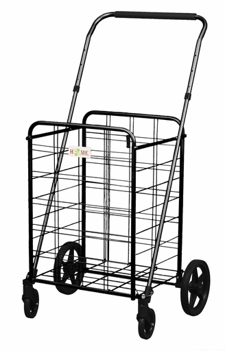 [1221-BK] 360 Degree Wheels Super Large Black Shopping Cart (2 pcs/ctn