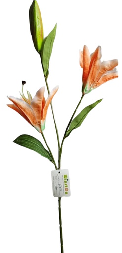 [FL6950-OR] Lily w. 95cm Stem, 3 Flowers+2 Bud, Orange (120 pc/ctn)