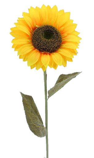 [FL6302] 25cm Sunflower w. 2 leaves 100cm Stem (12 pc/ctn)