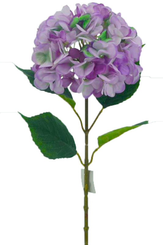 Hydrangea, 22cm, w. 68cm Stem, 4 Leaves, Purple (240 pc/ctn)