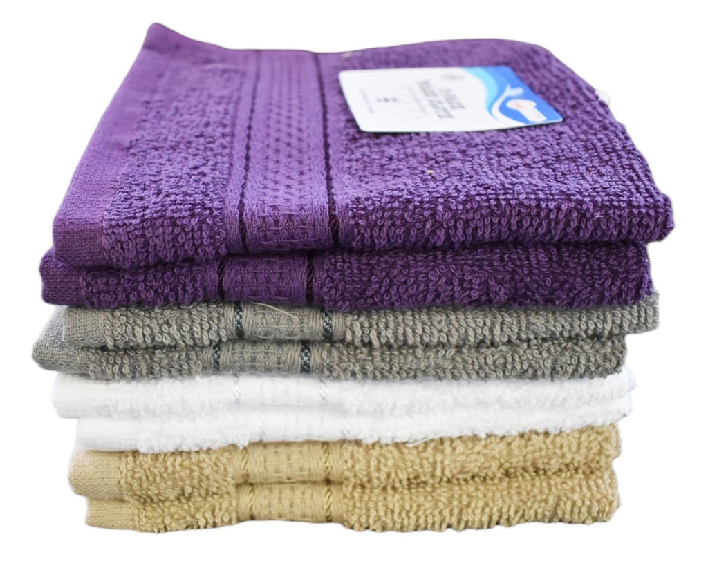 2 pc 12x12" 410 GSM Wash Cloth Set, 100% Cotton, 410 gsm (72 set/ctn)