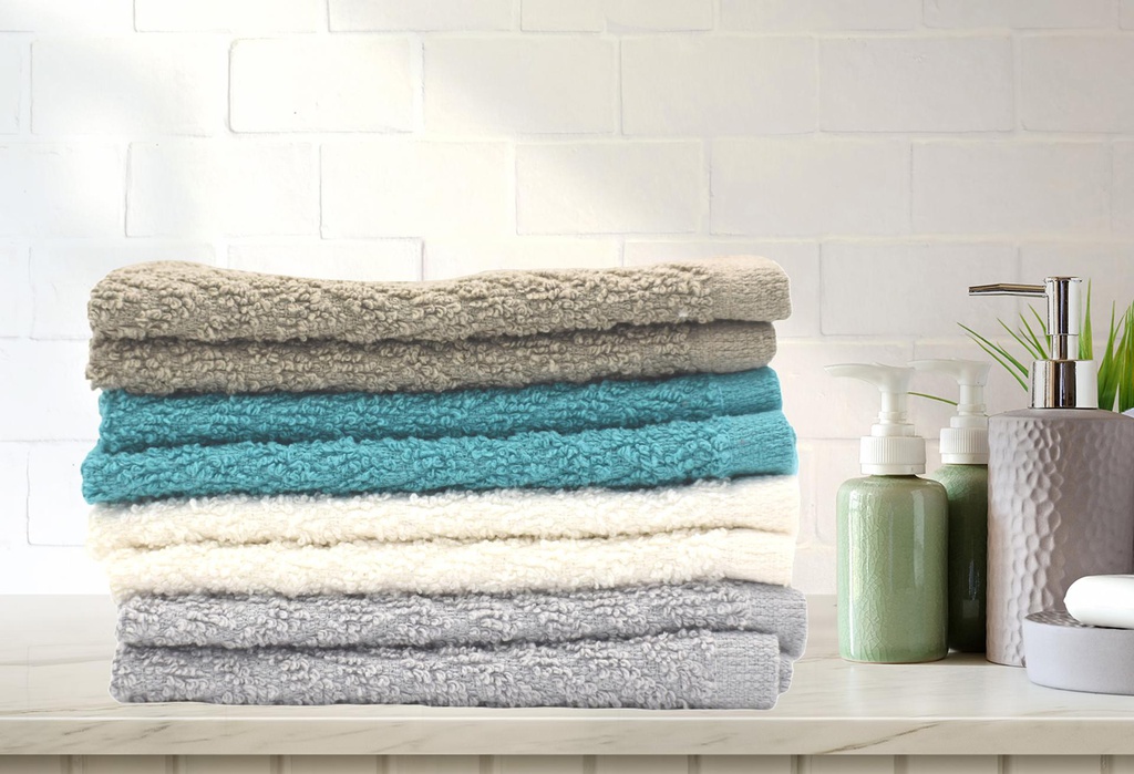 2 pc 12x12" Solid Dish Cloth Set, 100% Cotton, 410 gsm (72 set/ctn)