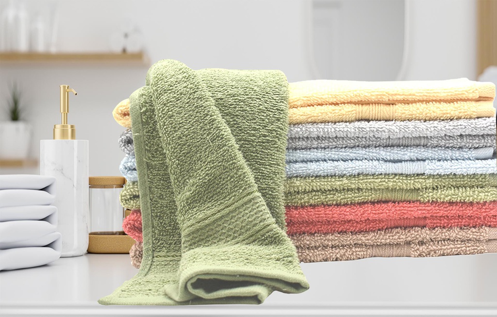 15 x 25" Hand Towel,100% Cotton, Gsm:392, Assorted Color (72 pc/ctn)