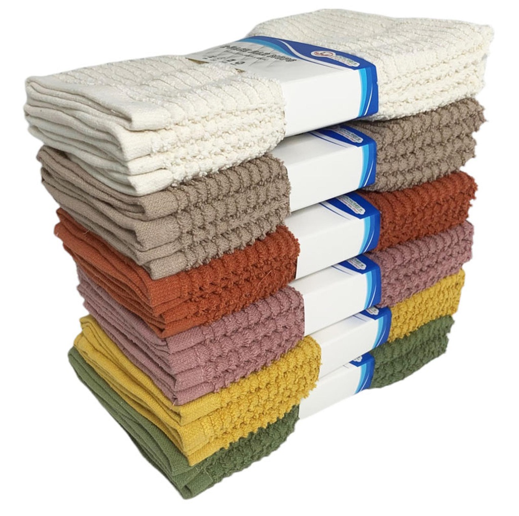 2pcs Barmop Set,100%Cotton, 16"x19" Assorted Color, 370 gsm(72 set/ctn)