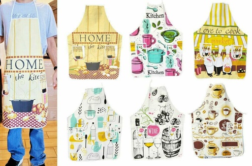 [BT8600] 24 x 31&quot; Printed Kitchen Apron, Assorted Color(72 pcctn)