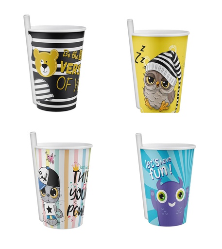 [P73100] 13.5oz Cup with Straw & Display Box (192 pcs/ctn)